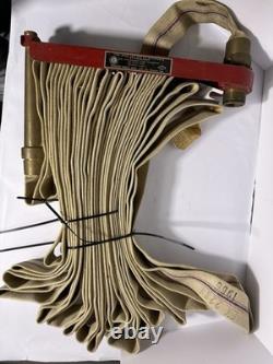 Elkhart Brass Mfg S-41 Fire Rescue Hose Rack W 50' Hose & Nozzle 1966 Vintage