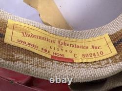 Elkhart Brass Mfg S-41 Fire Rescue Hose Rack W 50' Hose & Nozzle 1966 Vintage