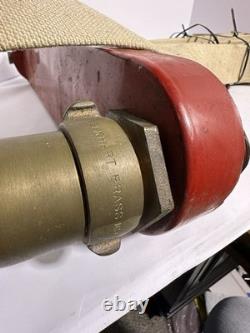 Elkhart Brass Mfg S-41 Fire Rescue Hose Rack W 50' Hose & Nozzle 1966 Vintage