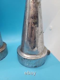 Elkhart brass Fire Smooth Bore Nozzle Stacked Tips 1.75, 1.50, 1-3/8 + Longer