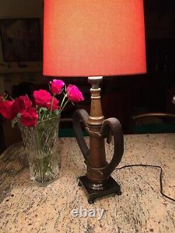 EureKa Fire Hose Mfg. 21/2 In. Vintage Fire Nozzle Custom Lamp 31 H X 12 W