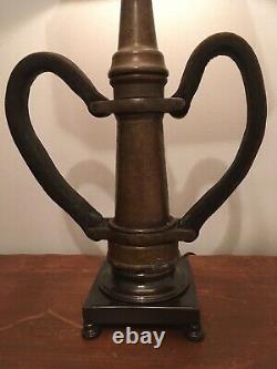 EureKa Fire Hose Mfg. 21/2 In. Vintage Fire Nozzle Custom Lamp 31 H X 12 W