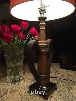 EureKa Fire Hose Mfg. 21/2 In. Vintage Fire Nozzle Custom Lamp 31 H X 12 W