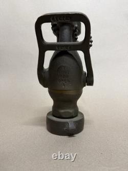 FAST SHIP VINTAGE Akron 4AN Navy SOLID BRASS Fire Nozzle 1.5 NH NST 52 GPM