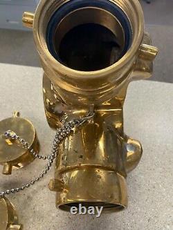 FDC Fire double clapper polished brass Standpipe Angled Great Condition