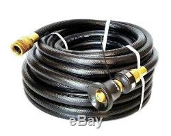 FIRE FIGHTING BLACK HOSE 20mm 3/4 x 36m COIL FITTED BRASS NOZZLE BONUS LEVER GUN