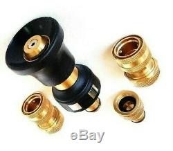 FIRE FIGHTING BLACK HOSE 20mm 3/4 x 36m COIL FITTED BRASS NOZZLE BONUS LEVER GUN