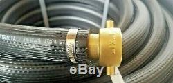 FIRE FIGHTING HOSE REEL KIT BRASS FITTED NOZZLE BLACK 25mm 1 x 30m SAFETY UV