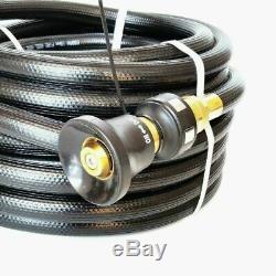 FIRE FIGHTING REEL BLACK HOSE 20mm 3/4 x 36m COIL FITTED BRASS NOZZLE SAFETY TAP