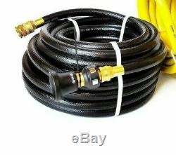 FIRE FIGHTING REEL BLACK HOSE 20mm 3/4 x 36m COIL FITTED BRASS NOZZLE SAFETY TAP