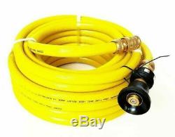 FIRE FIGHTING REEL YELLOW HOSE 20mm 3/4 x 36m COIL FITTED BRASS NOZZLE SAFETY