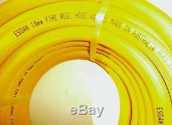 FIRE FIGHTING REEL YELLOW HOSE 20mm 3/4 x 36m COIL FITTED BRASS NOZZLE SAFETY