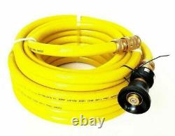 FIRE FIGHTING YELLOW HOSE 20mm 3/4 36m COIL FITTED BRASS NOZZLE BONUS LEVER GUN