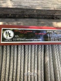 FIRE HOSE Choker Corp RACK 100 FT NOZZLE 1 1/2 250 PSI Coupling with Cover