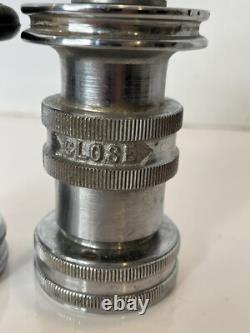 FM fire hose water nozzle attachment lot of 2 chrome metal firefighter vintage