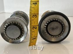 FM fire hose water nozzle attachment lot of 2 chrome metal firefighter vintage