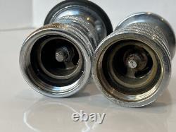 FM fire hose water nozzle attachment lot of 2 chrome metal firefighter vintage