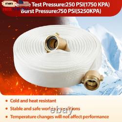 Fire Hose 100 FT x 1-1/2 ID, M × F NST/NH Brass Couplings