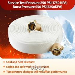 Fire Hose 100 Ft X 1-1/2 Id, M × F Nst/Nh Brass Couplings, Npt to Nh Adapter, F