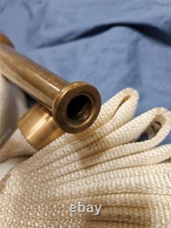 Fire Hose, 100 ft Hose Length, 1-1/2 NST with Powhatan Solid Brass Nozzle USA