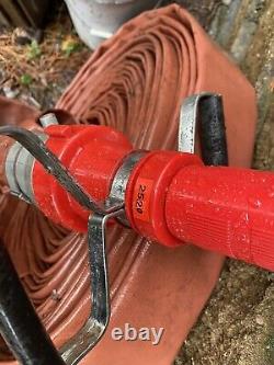 Fire Hose 100 ft Length 2.5 Diameter With Couplings and spray nozzle