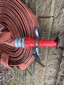Fire Hose 100 ft Length 2.5 Diameter With Couplings and spray nozzle