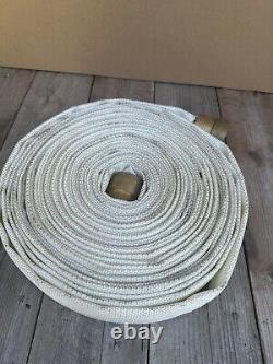 Fire Hose 2-1/2 X 75' with 2-1/2 NH-S BRASS MXF 250 PSI DOUBLE JACKED Vintage