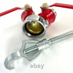 Fire Hose 75 ft. Pro Fire Hose -Hydrant Valve Hydrant Wrench Nozzle Bundle