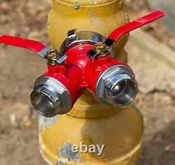 Fire Hose Hydrant Splitter from 2.5 reduces to 1.5 NH Thread hoses