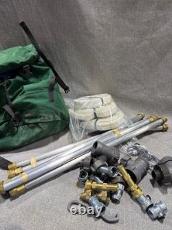 Fire Hose Kit with 50-Foot Hose, Aluminum Nozzles, and Brass Adapters