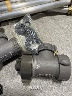 Fire Hose Kit with 50-Foot Hose, Aluminum Nozzles, and Brass Adapters