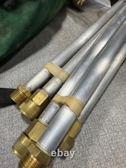 Fire Hose Kit with 50-Foot Hose, Aluminum Nozzles, and Brass Adapters