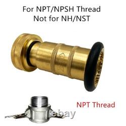 Fire Hose Nozzle Brass 1.5 NPSH NPT SAFBY Equipment Spray NPT NPSH
