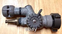 Fire Hose Nozzle Brass Fire Equipment Spray Jet Fog National Pipe Tapered NEW