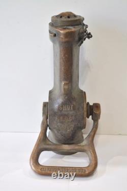 Fire Hose Nozzle, item T 972, solid brass fire hose nozzle, WW2 era, 1940's, Fog