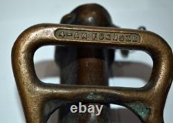 Fire Hose Nozzle, item T 972, solid brass fire hose nozzle, WW2 era, 1940's, Fog