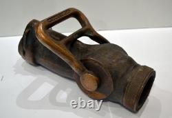 Fire Hose Nozzle, item T 972, solid brass fire hose nozzle, WW2 era, 1940's, Fog