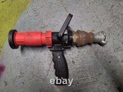 Fire Hose Nozzle with Pistol Grip Handle & Coupling, Red/Black