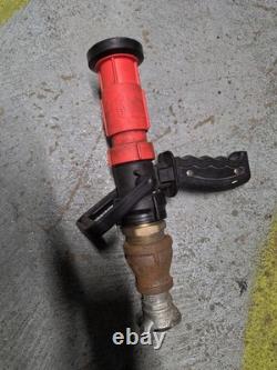 Fire Hose Nozzle with Pistol Grip Handle & Coupling, Red/Black