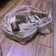 Fire Hose, White, 1-1/2 Id, 500 Psi Burst Pressure, Brass Connects Fire Nozzle