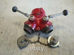 Fire Hydrant Hose Water Ball Valve Wye Splitter Elkhart Brass 3 x (2) 1 1/2