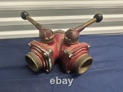 Fire Hydrant splitter Hose Water Thief Wye Akron Wooster, Ohio solid brass CAZ