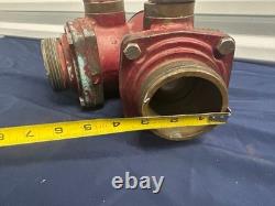 Fire Hydrant splitter Hose Water Thief Wye Akron Wooster, Ohio solid brass CAZ