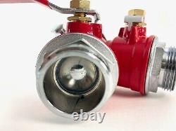 Fire hose, hydrant splitter vale, hydrant wrench, & fire hose nozzle water pump