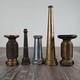 Firefighter Lot Of 5 Vintage Nozzle 2 Brass Akron Fog Fire Nozzle 3 Unknown