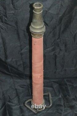 Fireman's Fire Truck Nozzle Cannon 30 Long Gun Vintage Solid Brass Red Chorded