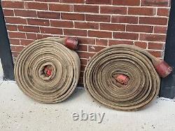 For kima6456 only 2 Rolls of Vintage 50' FIRE HOSE Boston, NFD -Brass Couplings