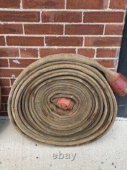 For kima6456 only 2 Rolls of Vintage 50' FIRE HOSE Boston, NFD -Brass Couplings