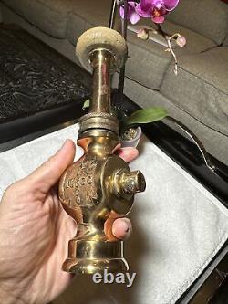 GORGEOUS Antique Vintage Solid Brass Fire Hose Nozzle ALFCO RARE