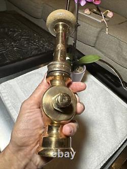 GORGEOUS Antique Vintage Solid Brass Fire Hose Nozzle ALFCO RARE
